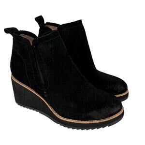 Sofft Emeree Suede Wedge Bootie Womens Size 6.5 Waterproof Comfort Black